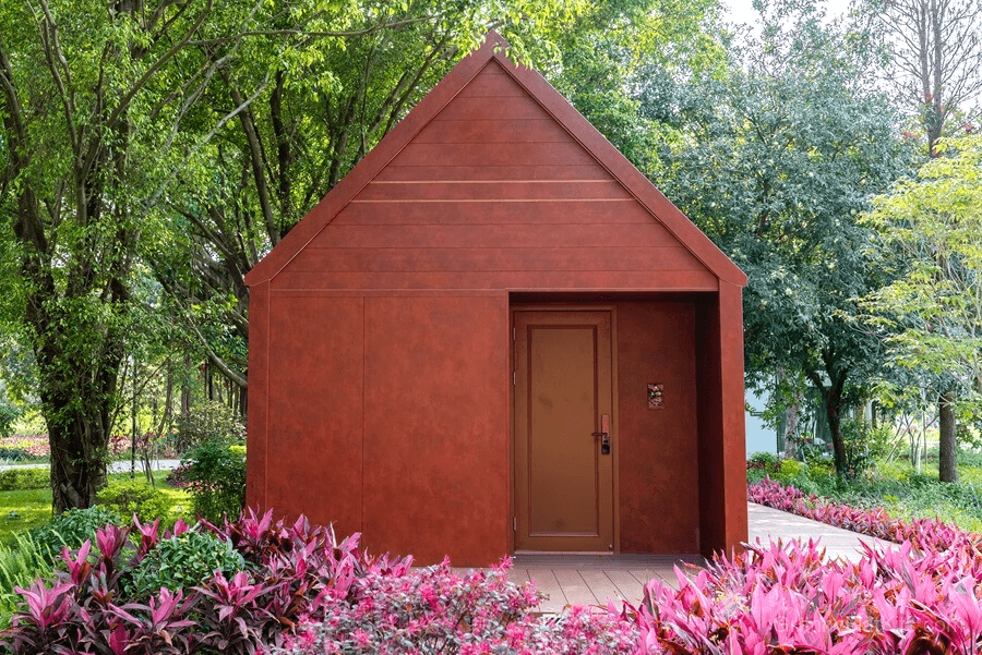Loft modular granny flat kit angle view with panoramic glazing and elevated roofline