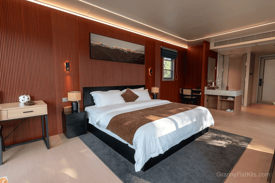 Prefab granny flat bedroom interior